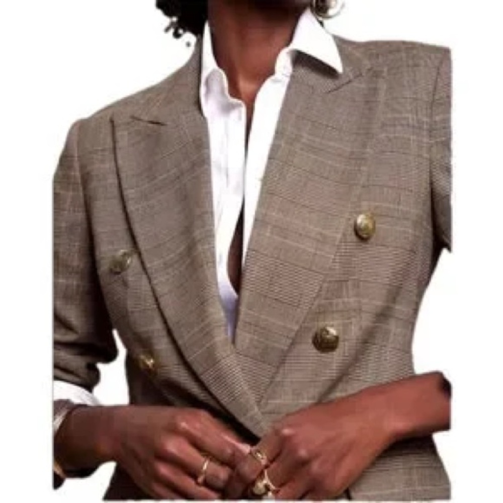 Banana Republic plaid double breasted woman’s blazer - great condition!!!